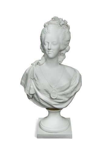 Lot 569 - After Félix Lecomte (1737-1817), a parian ware bust of Marie Antoinette