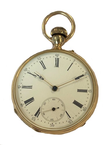 Lot 337 - Unsigned - A Swiss open faced pocket watch