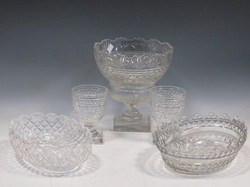 Lot 118 - A pair of Georgian style cut glass vessels on...