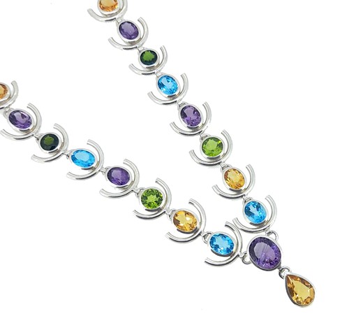 Lot 7 - A multi gemstone necklace