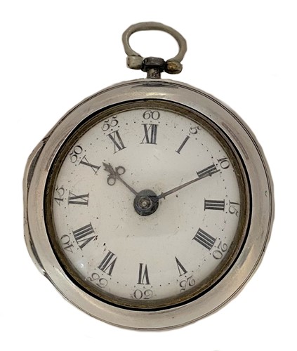 Lot 308 - Jonathan Jackson, Henley - A late 18th century Sterling silver pair cased pocket watch