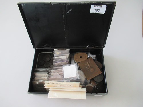 Lot 152 - A good collection of coins and tokens in two...