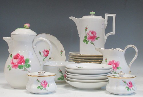 Lot 18 - 'Dresden' (cross swords mark) floral pattern...