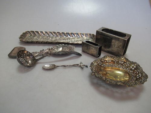 Lot 176 - A rectangular silver tray, Birmingham 1890; a...