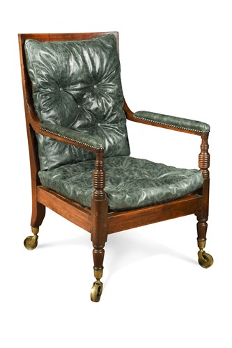 Lot 387 - A late Regency mahogany library chair