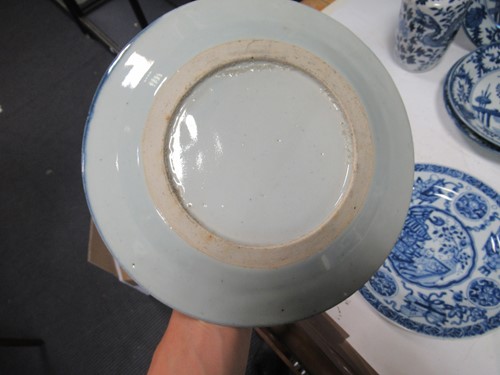 Lot 9 - Ten Chinese blue and white plates, mainly 18th...