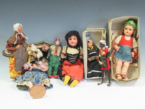 Lot 94 - Collection of dolls including some woven and...