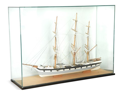 Lot 109 - ‘Westland’, a painted wood model of a three masted ship, 20th century