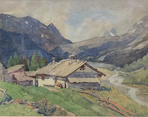 Lot 485 - F. de Thierry Alpine landscape signed 'F. de...
