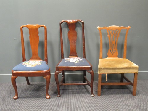 Lot 449 - An assortment of 3 dining chairs of different...