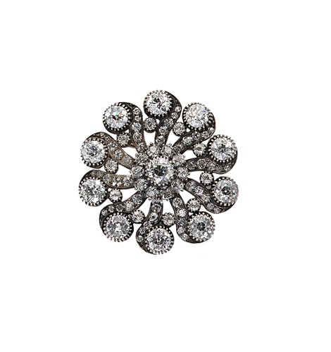 Lot 250 - A Victorian stylized flower brooch