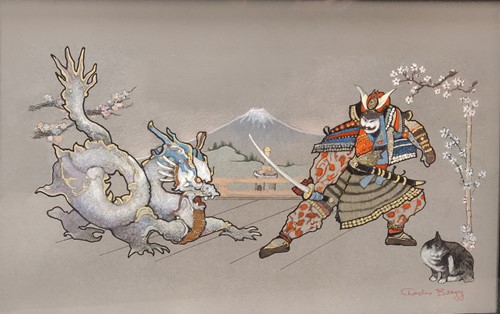 Lot 243 - Charles Bragg (1931-2017) Samurai and Dragon...