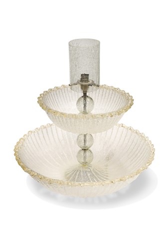 Lot 108 - A Murano tiered glass table lamp