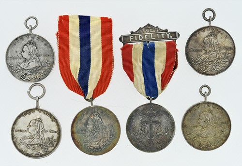 Lot 191 - A collection of six commemorative Victoria...