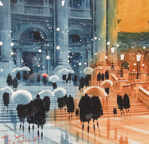 Lot 234 - Peter J Rodgers Gallery Steps, London signed...