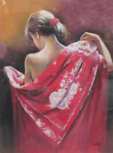 Lot 221 - Domingo Alvarez Gomez Manton Rojo signed...