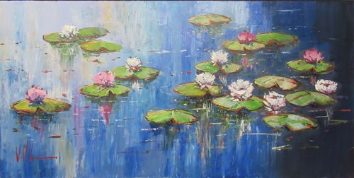 Lot 229 - Antonio Villalba Estanque de Lirios signed...