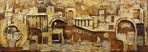 Lot 303 - Cyril Barnes a cityscape signed 'Cyril Barnes'...