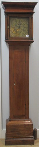 Lot 136 - An 18th century longcase clock, the fruitwood...