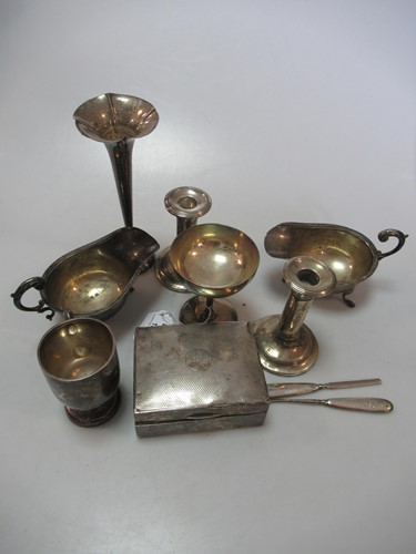 Lot 183 - A pair of silver sauce boats, a silver...