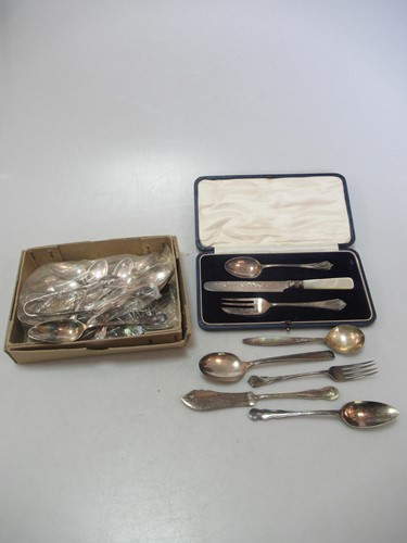 Lot 186 - A collection of mixed silver and plated...
