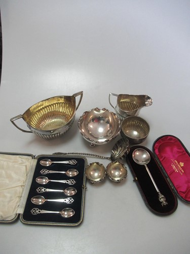 Lot 181 - A collection of silverware including a bowl...