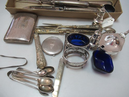 Lot 180 - A collection of silverware including cigarette...