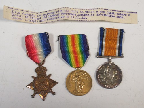 Lot 196 - A World War I medal trio awarded to 602 Pte W....