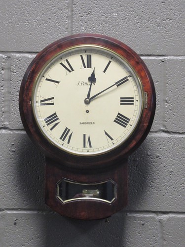 Lot 113 - Mahogany drop dial wall clock, 19th century,...