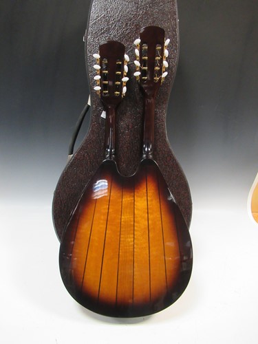 Lot 85 - Dual necked mandola and mandolin, with mother...
