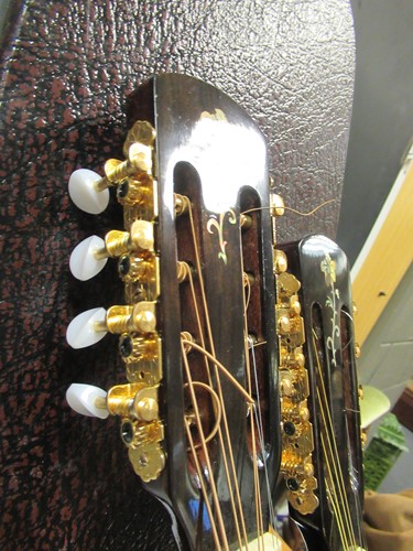 Lot 85 - Dual necked mandola and mandolin, with mother...