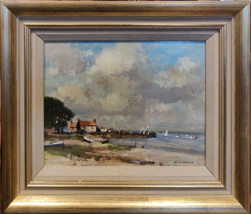 Lot 328 - Owen Waters (British 1916-2004) Orford Quay,...