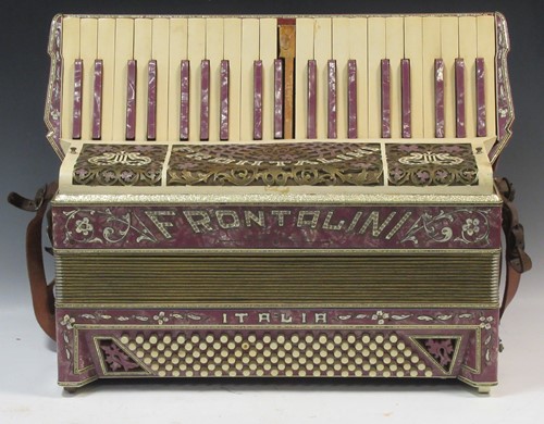 Lot 88 - A Frontalini rose Lustre 60 button piano...