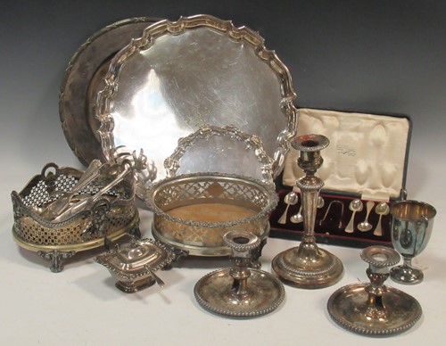 Lot 185 - A quantity of silver plate including coasters,...