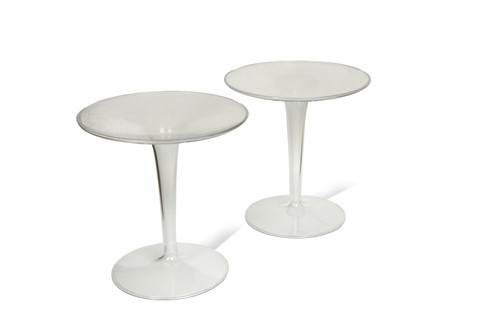 Lot 376 - Philippe Starck and Eugeni Quitllet, a pair of acrylic 'Tip Top' side tables