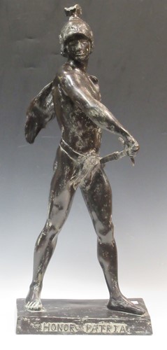 Lot 114 - A cast metal replica of Honor Patria, a model...