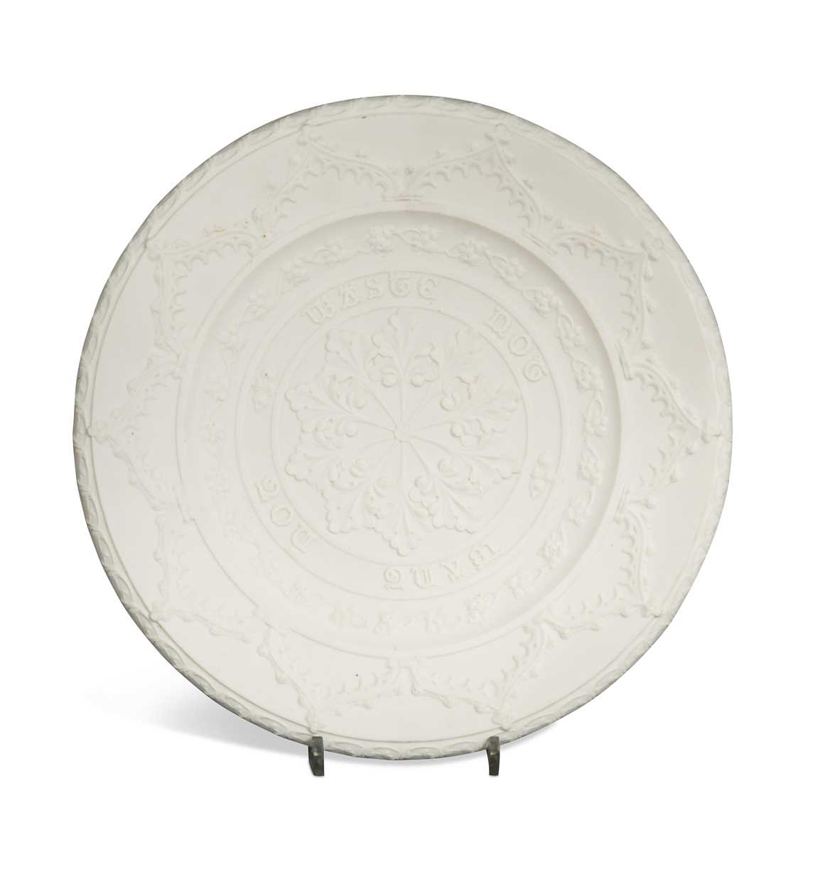 Lot 27 - In the manner of A.W.N. Pugin, a W.H. Kerr & Co., Worcester Parian charger