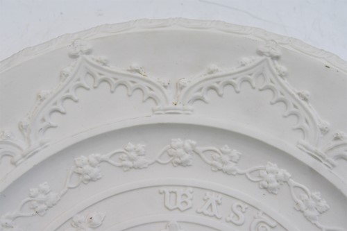 Lot 27 - In the manner of A.W.N. Pugin, a W.H. Kerr & Co., Worcester Parian charger