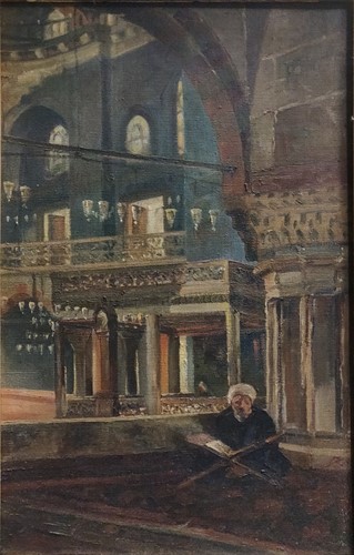 Lot 337 - Orientalist School An Imam reading in a mosque,...