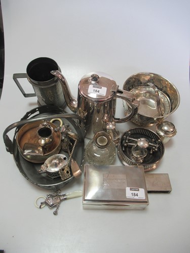 Lot 184 - A collection of silverware including cruets,...