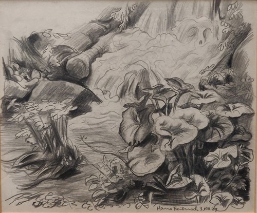 Lot 284 - Hans Feibusch study of a stream signed and...