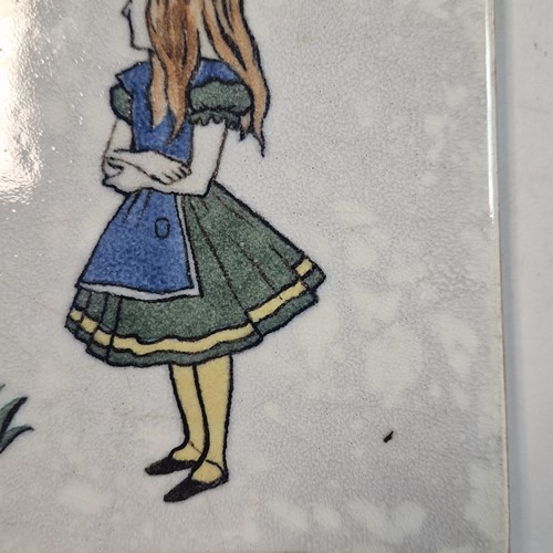 Lot 30 - Minton, after Charles Francis Annesley Voysey, a set of seven Alice in Wonderland tiles