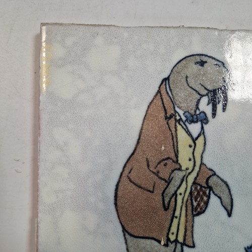 Lot 30 - Minton, after Charles Francis Annesley Voysey, a set of seven Alice in Wonderland tiles