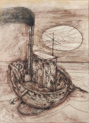 Lot 288 - Peter Nuttall (1943-2011) Tugboat signed to...