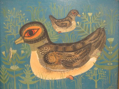 Lot 270 - Sheila Finn (b.1929) Mallards on a pond signed...