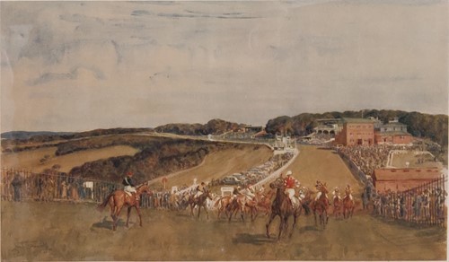 Lot 346 - Lionel Edwards Goodwood and Epsom horse racing...