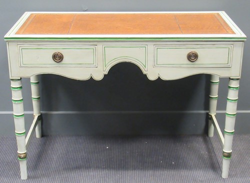 Lot 445 - A late 19th century faux bamboo painted desk...