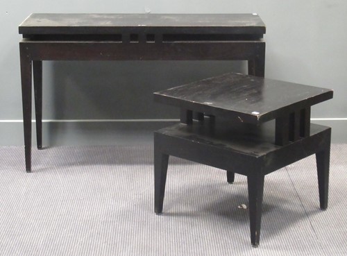 Lot 409 - two josef hoffman inspired ebonised tables 76...