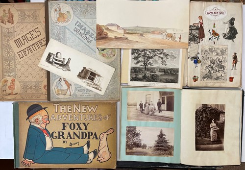 Lot 290 - Prints, scraps and watercolours, 19th century,...