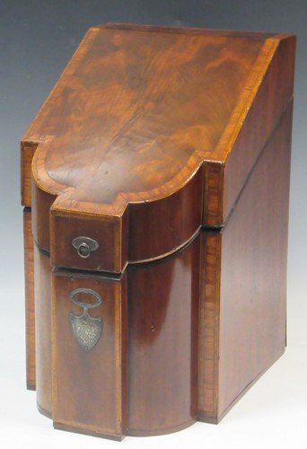 Lot 112 - A George III mahogany knife box, lacking...